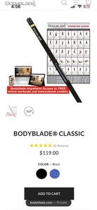 Bodyblade Classic 48" Body Blade Cardio Fitness Exercise Strength Resistance Bar