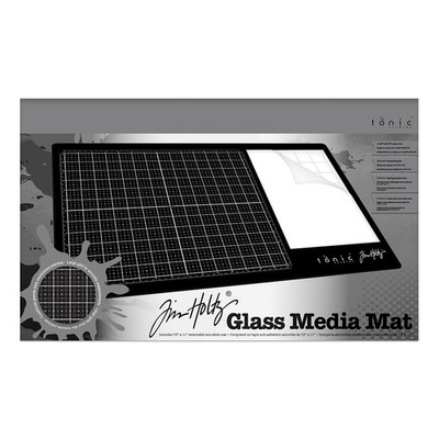 Tim Holtz Glass Cutting Mat - Large Work Surface with 12x14 Measuring Grid an...