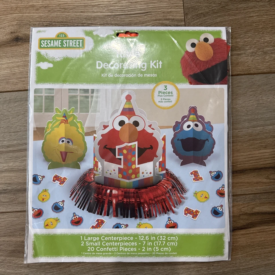 Vintage 2016 Sesame Street ELMO 1st Birthday Table Decorating Kit Cookie Monster - Image 3 of 4