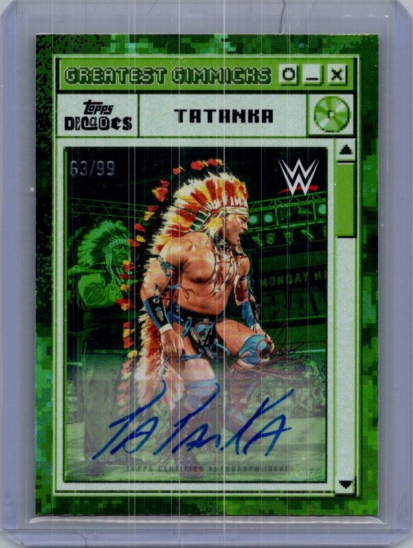 2026 Topps Decades 1990's WWE #112A Tatanka Autographs Green #/99