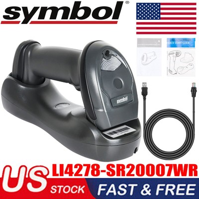 Symbol LI4278-SR20007WR Wireless 1D Handheld Barcode Scanner USB Kit W/ Cradle