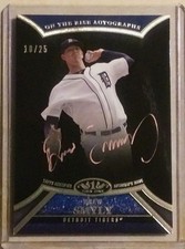 DREW SMYLY 2013 Topps Tier 1  AUTOGRAPHED💥Rose Ink 10/25 Card#ORA-DS2 Detroit