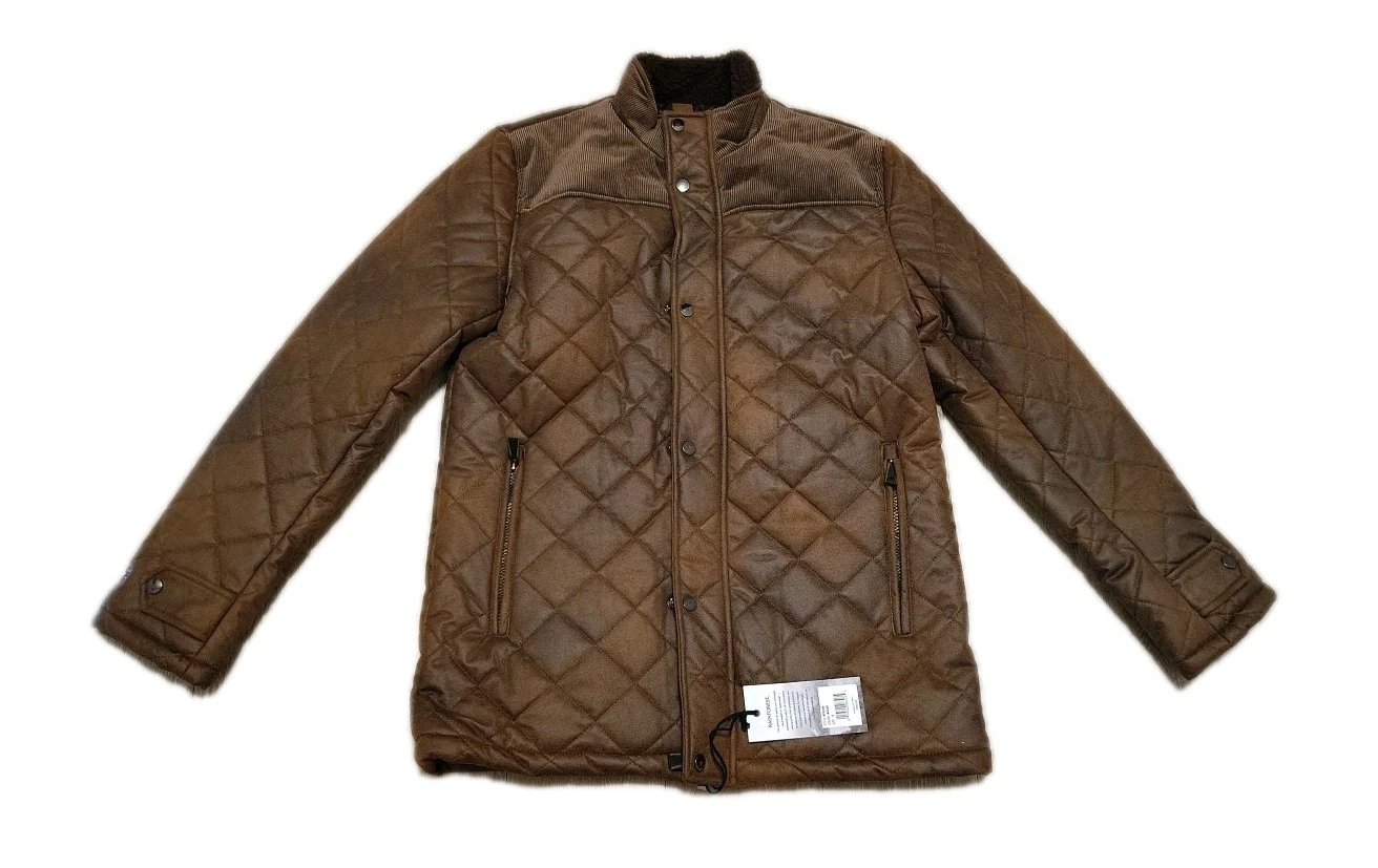 Rain Forest Coat Men's Small Faux Suede Russe Color Lined Full Zip Snap Closure