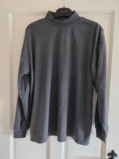 Graues Langarmshirt mit hohem Kragen für Herren von Classic Collection Gr. M