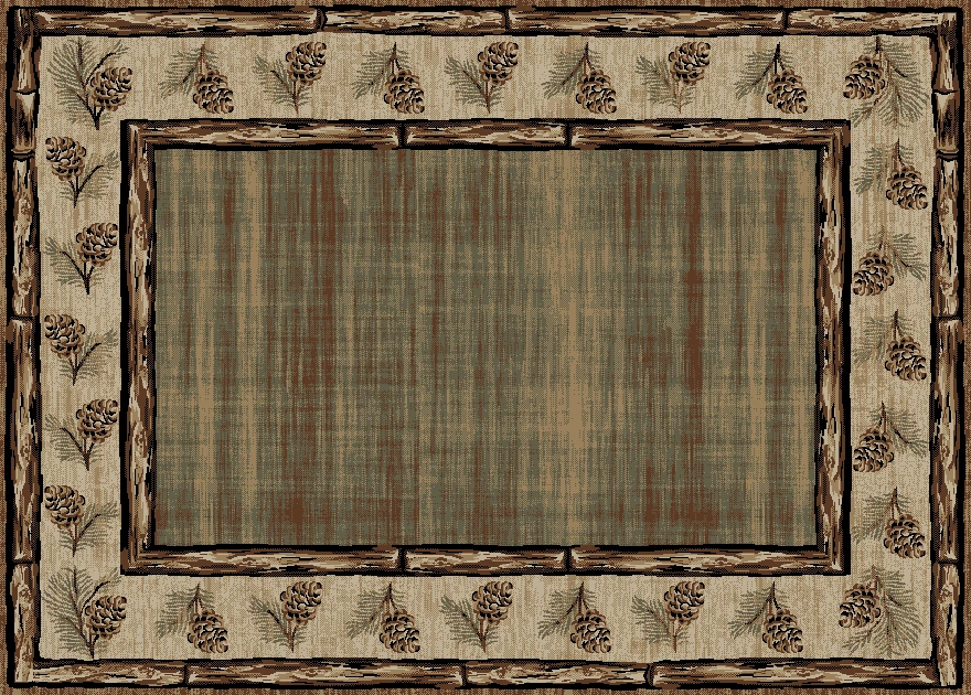 Tapete de área de cabine 8x10 Pinecone Rustic Lodge - Imagem 2 de 2