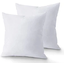 18 x 18 Throw Pillow Insert - Pack of 2 White, Down Alternative Pillow Insert...