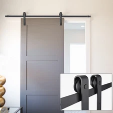 YesSources 6.6 Ft Sliding Barn Door Hardware Closet Cabinet Hang Track Rail Kit