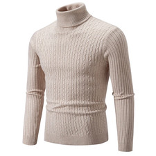 Suéter Coreano De Punto De Cuello Alto Para Hombre, Ropa Informal Holgada, Tops Cálidos Que