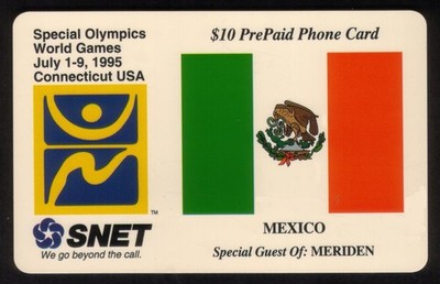 10 $ Sonderolympiade Weltspiele (1995) Meriden, CT. Mexiko Telefonkarte