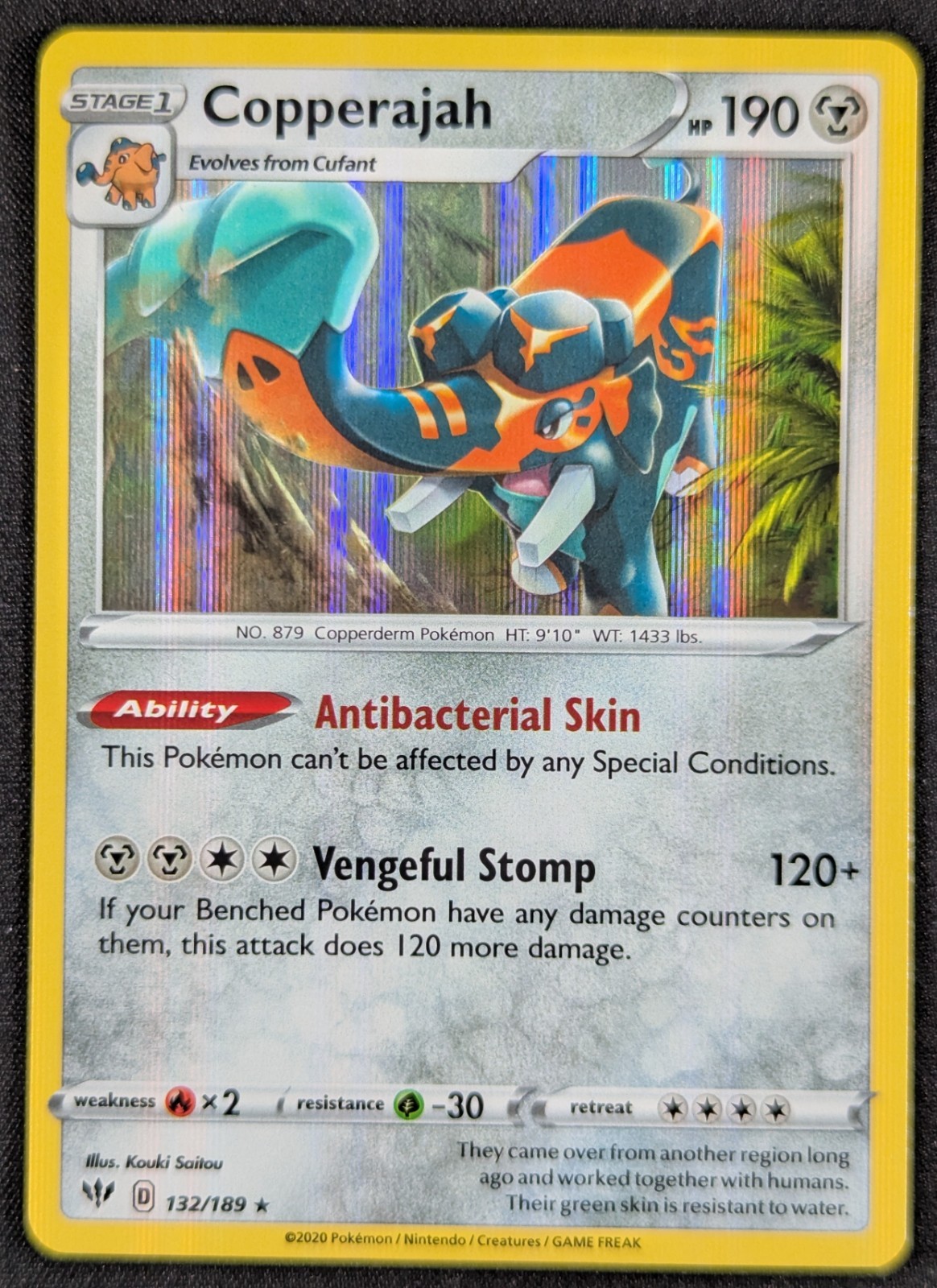 Copperajah 2020 Darkness Ablaze Holo Rare Pokemon Card 132/189 (NM)
