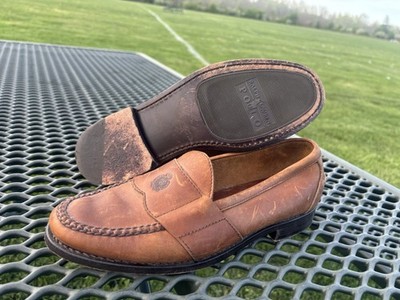 Ralph Lauren Polo Shoes Mens 10D Brown Leather Loafer Crest Slip