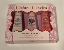 Crabtree & Evelyn 3 Hand Therapy Box Set Evelyn Rose, Rosewater, Magnolia