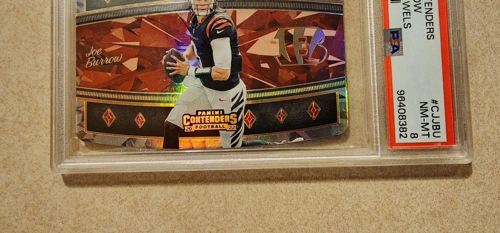 Joe Burrow 2022 NFL Panini Contenders Crown Jewels Die-Cut Card PSA 8 NM-MT view 3