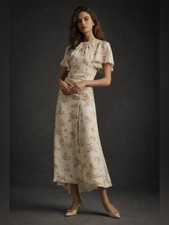 Anthropologie Shoshanna Floral Ruched Dress Romantic