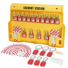 60 Pack LOTO Kit Electrical Safety Padlock Hasp Tag Tie Plate for Industrial Use