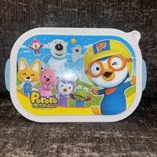 PORORO Stainless Steel Food Snack Plate Tray Lunch Box  Pouch Set Yellow
