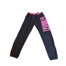 Justice Girl's Size 8 Black/Hot Pink Sweatpants/Lounge Pants Gymnast