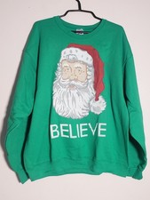 SANTA CLAUS Sweatshirt Ugly Christmas Sweater Party Men's / Unisex Size XL