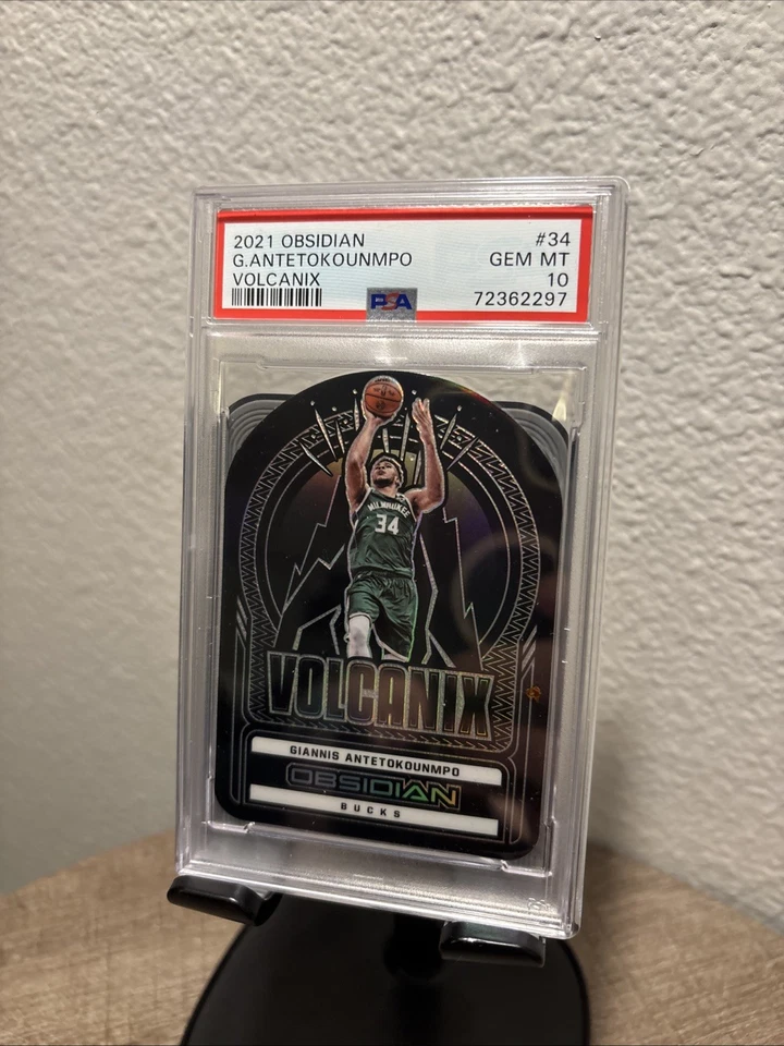 Panini Obsidian Giannis Antetokounmpo Volcanix 2021 PSA 10 POP 6 estuche SSP Foto 2 de 4