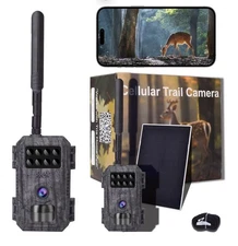 2K Solar Trail Camera Wildlife Cam 65ft Night Vision Motion Activated IP66