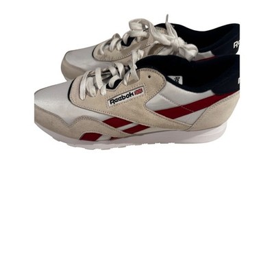 Reebok Classic Nylon Sneakers White Red Navy Mens Size 12 Athletic Shoes