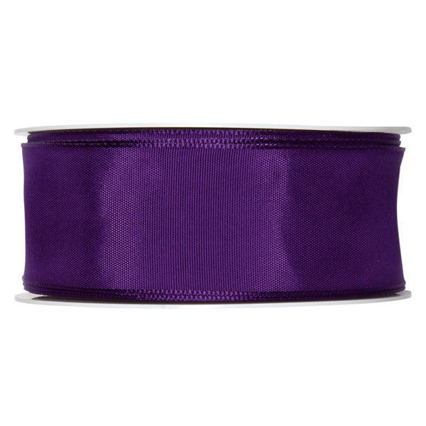 Fabric ribbon satin 40mm full 25m roll Royal Purple