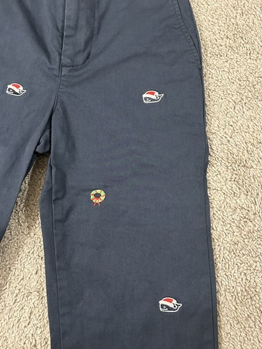 Vineyard Vines~Navy Pants~Embroidered Holiday Boys Sz 8 - Picture 4 of 7
