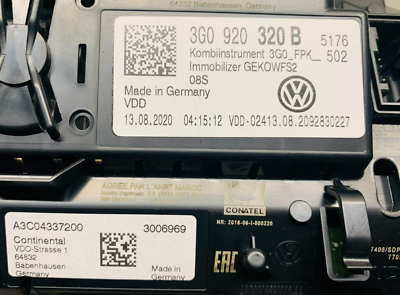 VOLKSWAGEN ARTEON SPEEDOMETER INSTRUMENT CLUSTER 2021 R-LINE TSI 