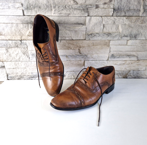 Herren Schnürschuhe Gr.44 Braun Leder Business Schnürschuhe