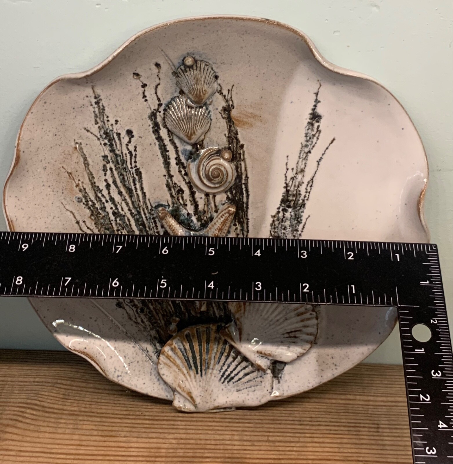 Studio Pottery Wall decor Artist Signed C.W. Meier. Marine Life