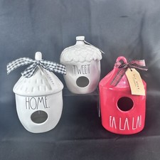 Choice of Rae Dunn Ceramic Bird House Decor  HOME, TWEET or FA, LA, LA 