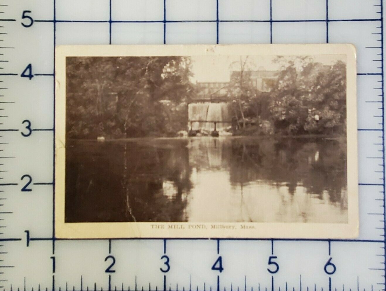 THE MILL POND Millbury, MA. Posted Postcard 9/5/18 G.W. 2c Red