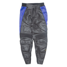 POLO Herren Gepolsterte Motorrad Lederhose Schwarz Regular Tapered W30 L28