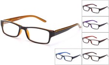Spring Temple Clear Lens Fashion Glasses w/ Two Toned Frame