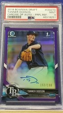Tanner Dodson - 2018 Bowman Draft Purple Refractor Autograph   PSA 9  #152/198