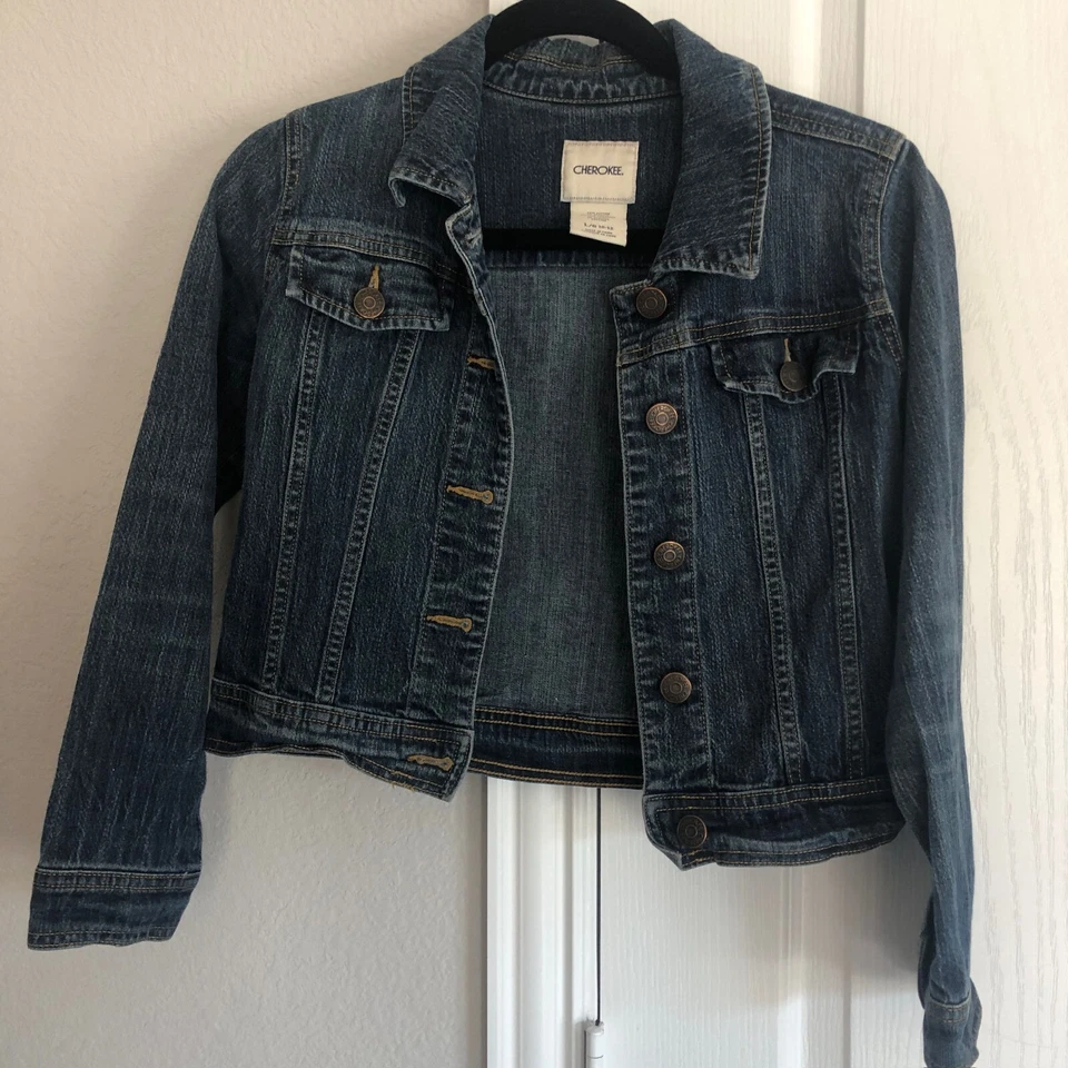 Chaqueta vaquera de mezclilla Picasso Peace Dove pintada a mano arte acrílico niña talla 10-12 Foto 3 de 4