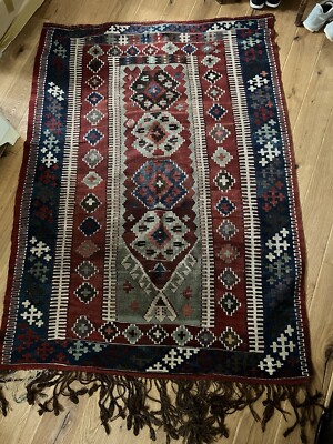 Antiker Kelim Türkei 19. Jh. Teppich 120cm x 175cm, vom Fachhändler restauriert