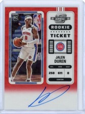 2022-23 Panini Contenders Optic Basketball Red Wave Rookie Auto #111 Jalen Duren