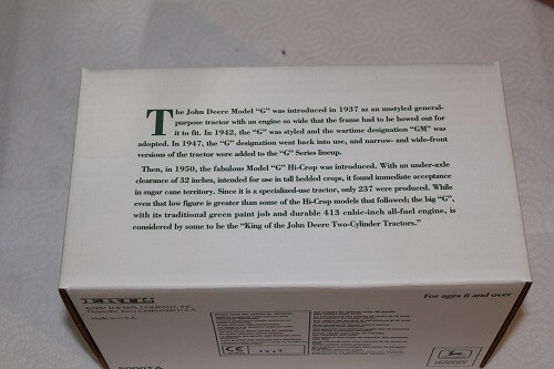 JOHN DEERE G Hi-Crop 2-CYLINDER CLUB EXPO VII 1997 #5000 Never Opened MIB - Picture 4 of 6