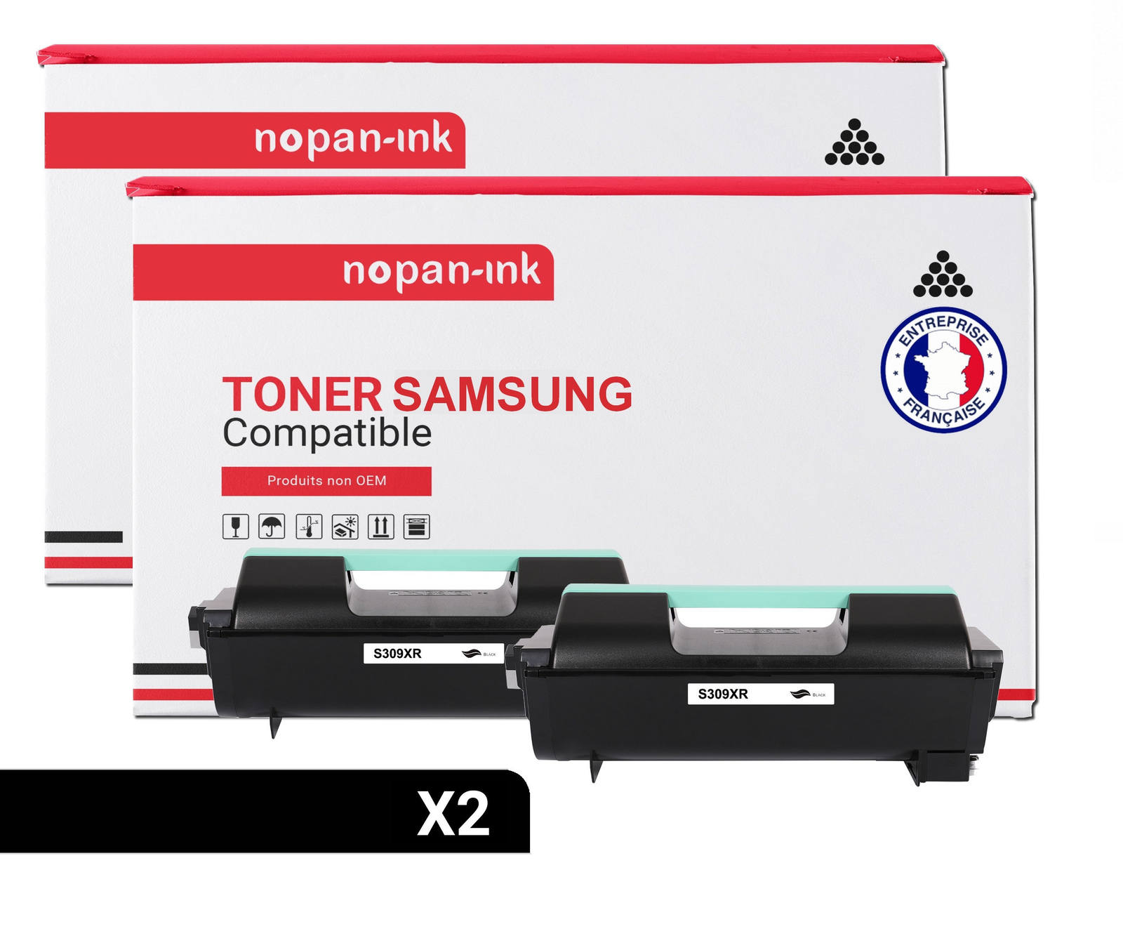 Toner SAMSUNG MLT-D309L noir compatible NOPAN-INK x2 consommable imprimante laser