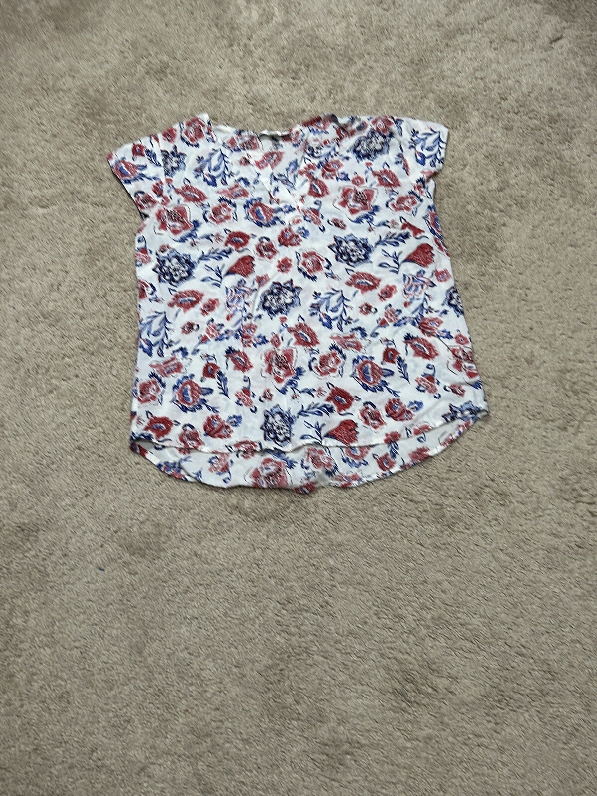 Kenar Womens Shirt Size Medium Multicolor Floral Print Lightweight Flowy