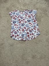 Kenar Womens Shirt Size Medium Multicolor Floral Print Lightweight Flowy