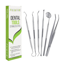 Dental Tools, 6-Pack Stainless Steel Teeth Cleaning Kit - Dental Scraper, Pick,