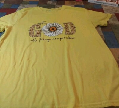 With God All Things Are Possible Sunflower 2x T Shirt | eBay