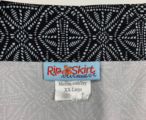 Ripskirt Hawaii Midi Wrap Skirt Lightweight Black Pearl Batik Womens Size XXL - Picture 9 of 9