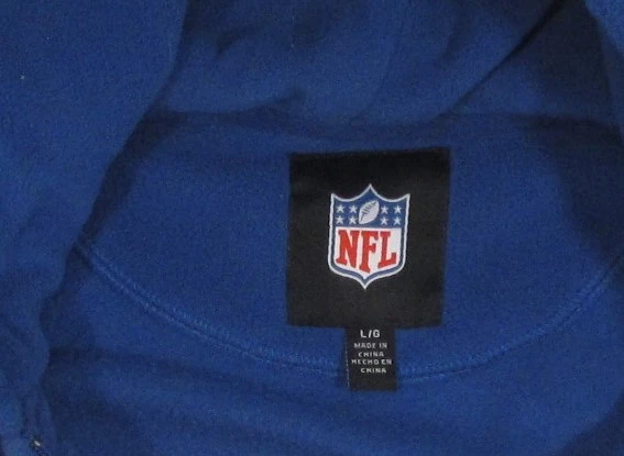 VETEMENTS Giacca con cappuccio New York Giants Cucita Logo Stadio (Grande Uomo) Blu