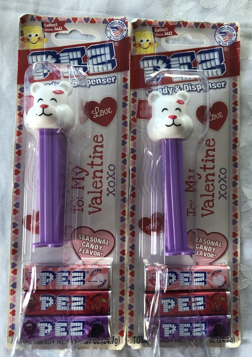 2 Pack VALENTINE'S DAY Pez Dispenser White BEAR - Exp 2026 | eBay