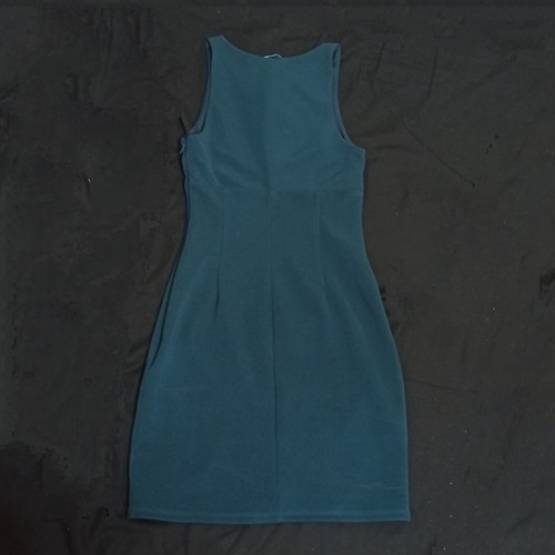 Abito tubino nuovo senza etichette Topshop Teal senza maniche stringato scollo a V zip laterale taglia 4 - Foto 8 di 8