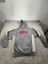 Vintage NIU Northern Illinois Hoodie Large Mens Pullover Sweater Gray Streetwear