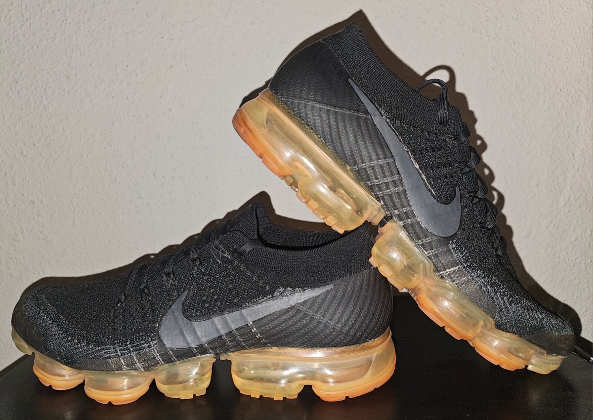 Nike Air Vapormax Flyknit Black Orange And Yellow Vapormax Men's